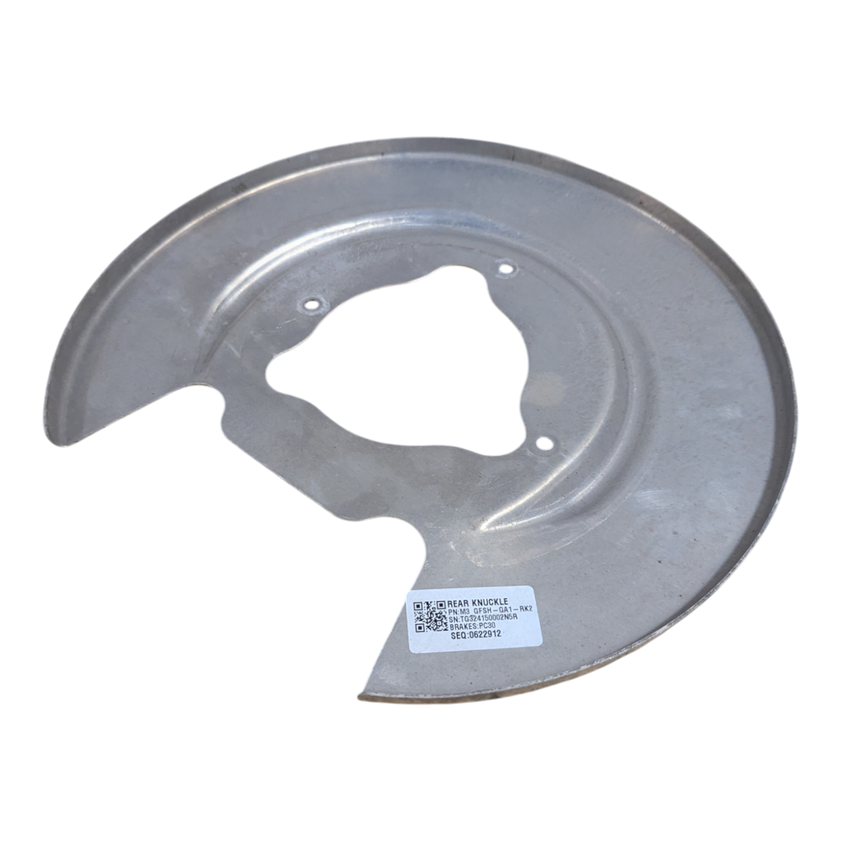 Used Tesla Model 3 / Model Y Rear Brake Shield- Base- Right Hand- Mando OEM 1344662-00-A