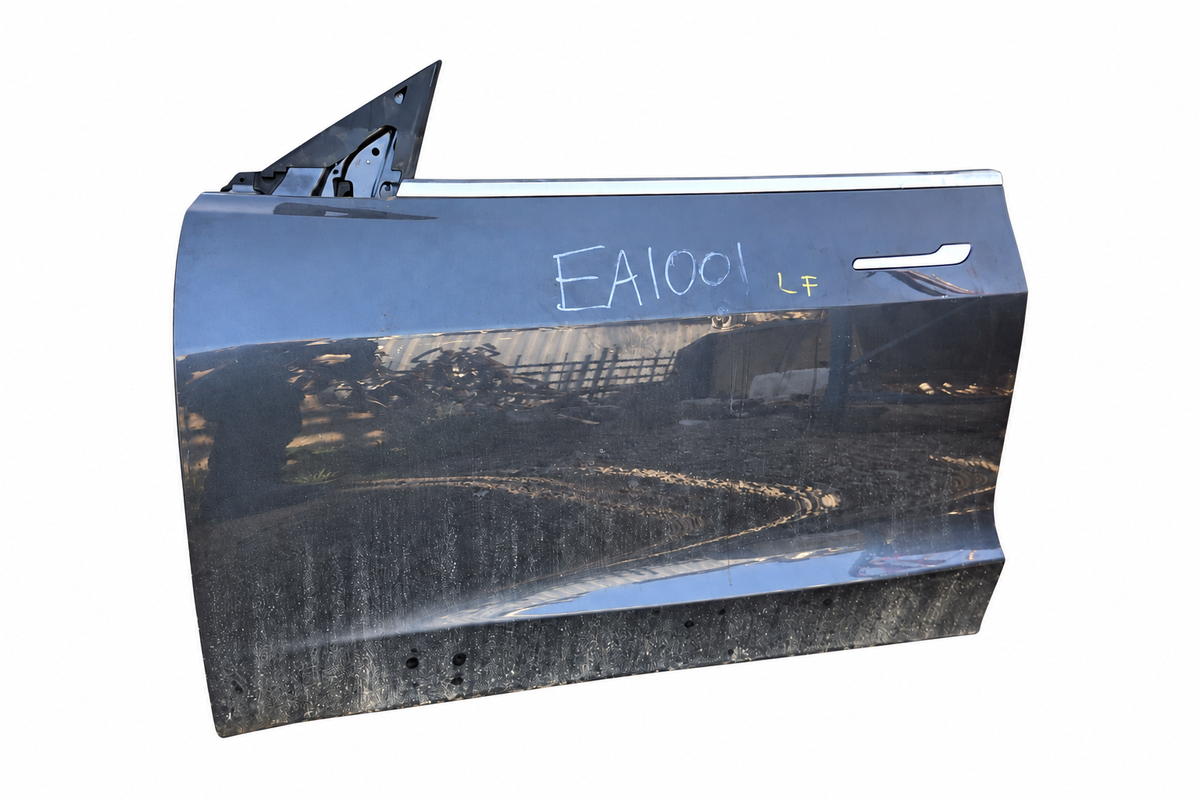 2020 Tesla Model 3 Front Left Door Assembly Grey – Ref 1081421-E0-C – Stock EA1001; white background with standard margins; actual condition retained