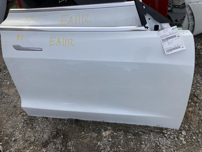 2020 Tesla Model 3 Front Right Door Assembly White – Stock EA1112
