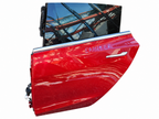 Used Model 3 rear Left door Red, EA1119; white-background edit, original condition retained