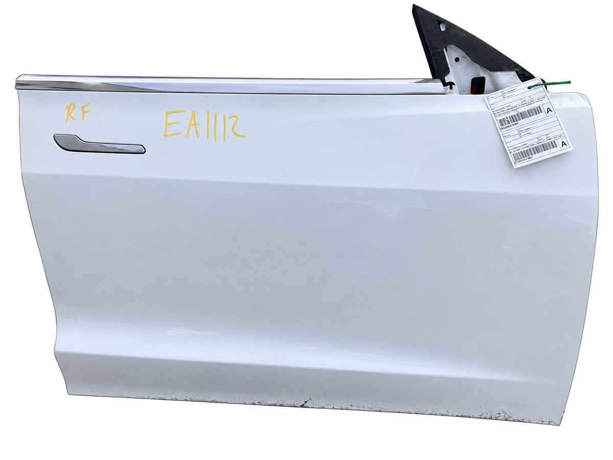 Used Tesla Model 3 door EA1112-FR — white background; original condition retained