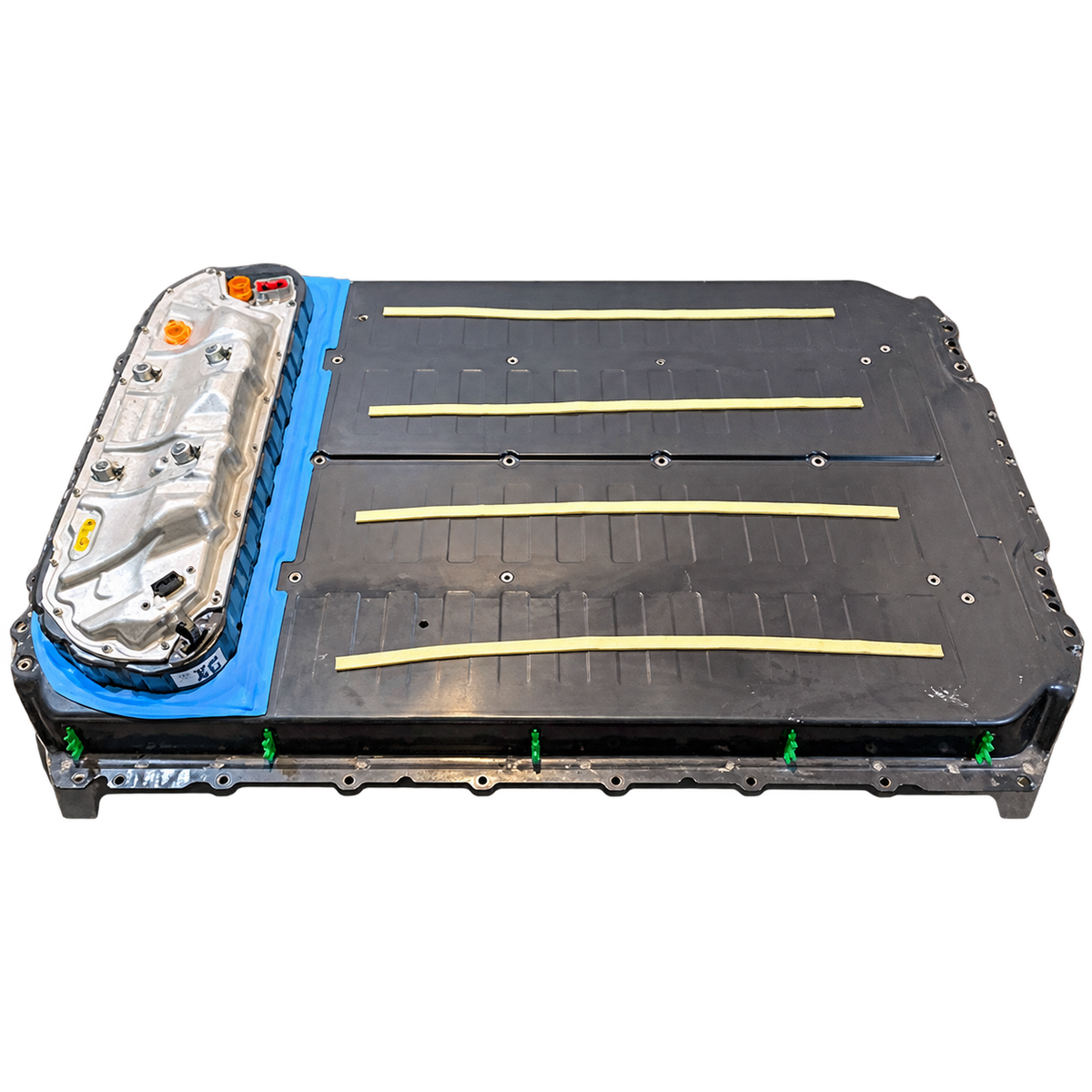 Used Model 3 high-voltage battery assembly, angled view