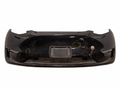 2024 Model Y black front bumper 6G1645; white background; actual tears, scuffs and missing components retained