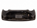 2024 Model Y black front bumper 6G1645; white background; actual tears, scuffs and missing components retained