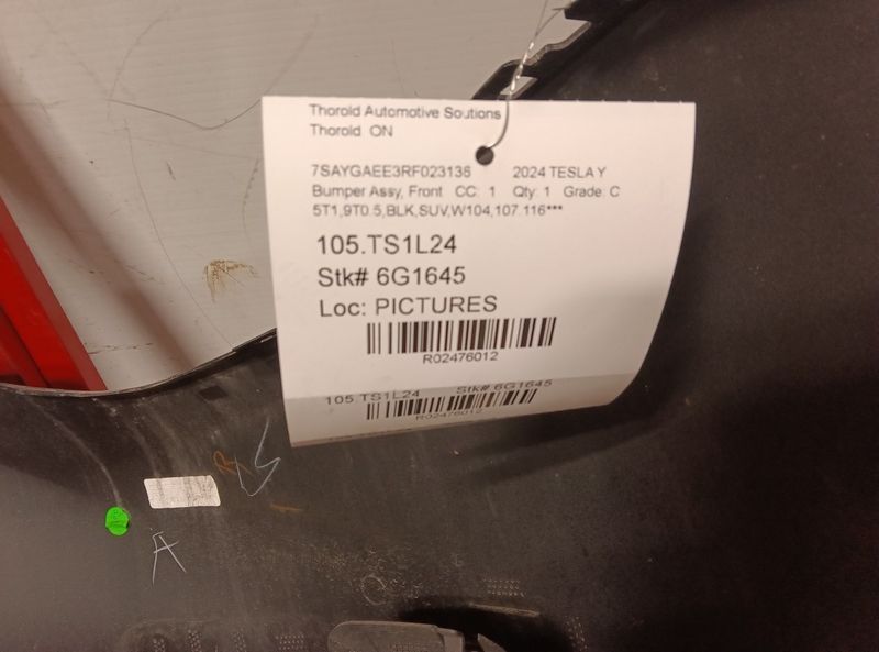 2024 Model Y black front bumper 6G1645 original condition photo 5