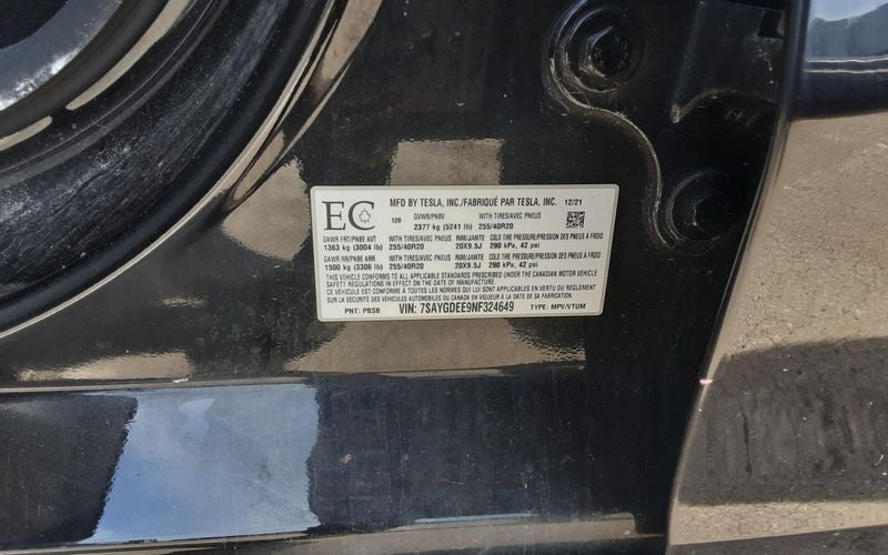 2022 Model Y Front Bumper Assembly, 6H1761: original photo 5; donor vehicle reference only